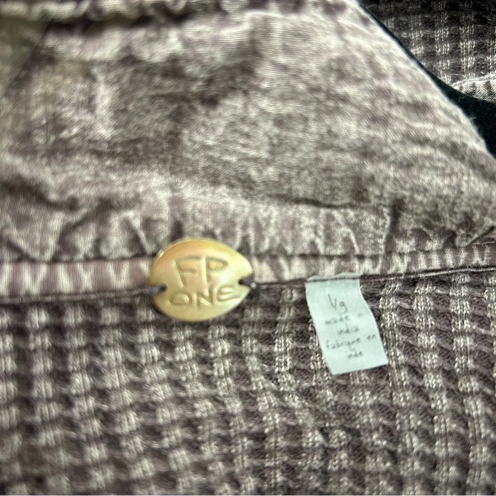 FP One Waffle Knit Scout Thermal Button-Up Shirt Jacket Large - Picture 3 of 5